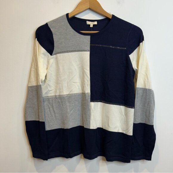 Laura Stone-embellished color block sweater Blue - Picture 5 of 10